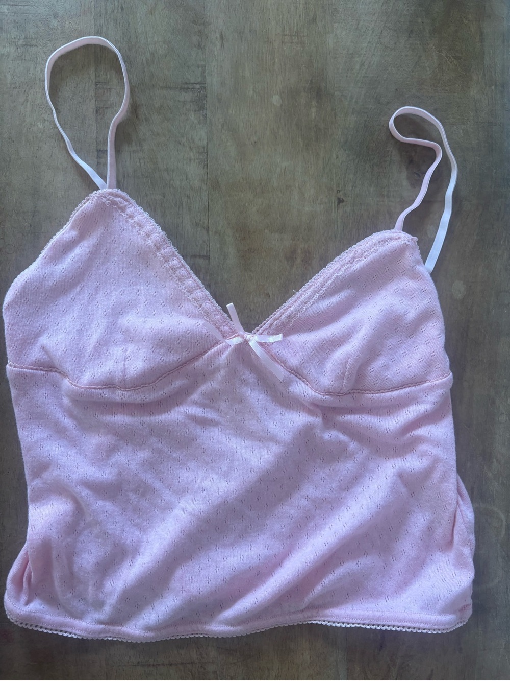 BRAND NEW PacSun Light Pink Eyelet Lace Trim Camisole